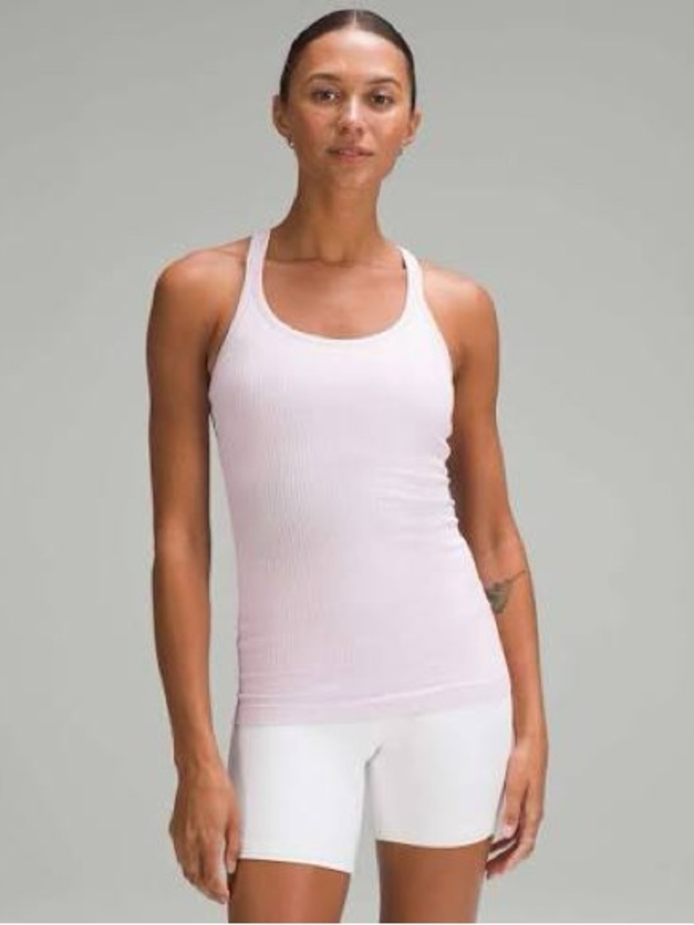 lululemon athletica Pale Pink Ribbed Racerback Tank